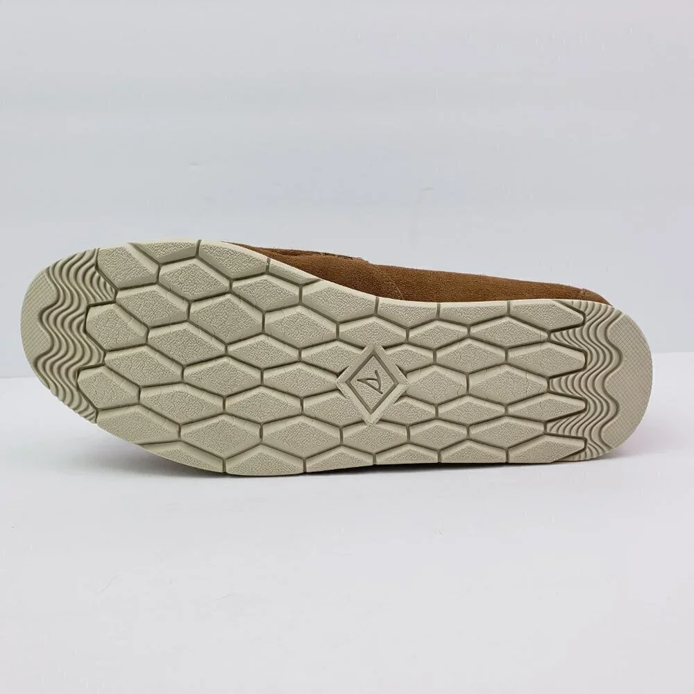 NEW Sperry Moc Sider WR Mens Size 9 Tan Suede Comfort Lined Shoes STS23726